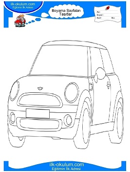 Çocuklar İçin Mini-cooper Boyama Sayfaları 